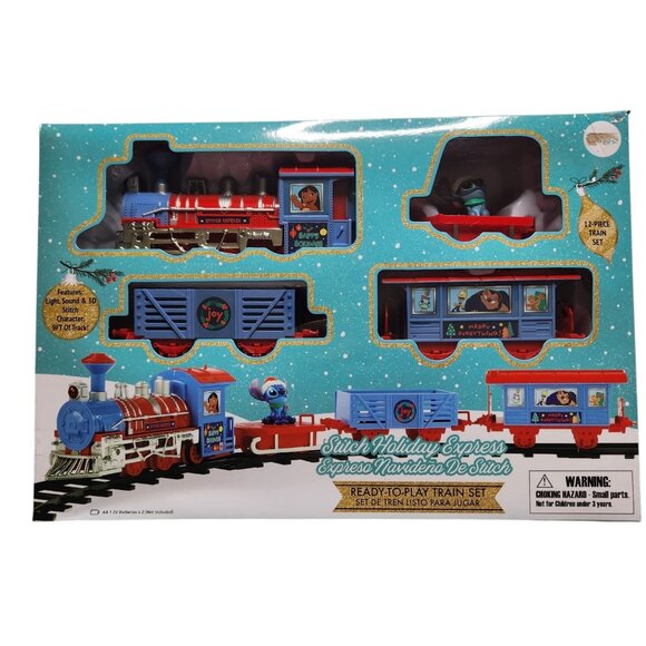 Disney Lilo & Stitch Christmas Holiday Express Ready to Play Train Set - Picture 1 of 8